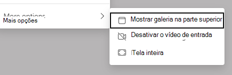 Captura de tela das opções de exibição.