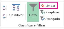 Botão Limpar um filtro