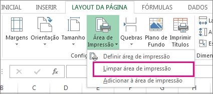 Limpar área de impressão