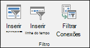Inserir a opção Segmentação de Dados nas Ferramentas > de Tabela Dinâmica Analisar > Filtrar