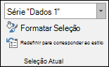 Selecione uma opção de série em Opções > de gráfico Formatar > seleção atual