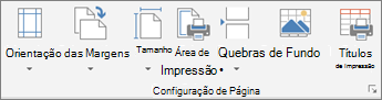 Iniciador da Caixa de Diálogo Configurar Página