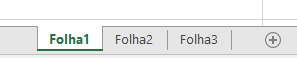 Guias de planilha do Excel mostradas na parte inferior do painel do Excel