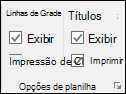 Layout da > Página Opções > de Planilha Imprimir cabeçalhos