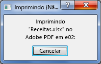A caixa de diálogo Imprimindo aparece quando você envia um documento para a impressora.