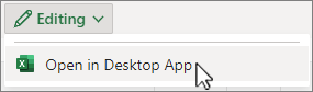 Abra a captura de tela do aplicativo de área de trabalho do Excel
