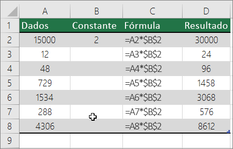 Multiplicar números com uma constante