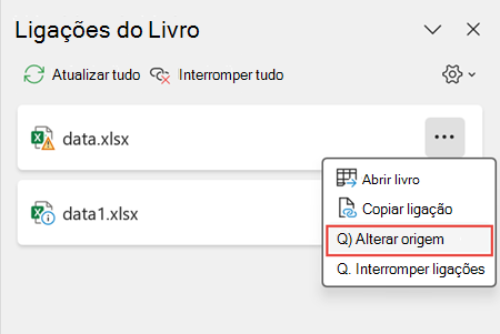 Corrigir janelas de link quebrado