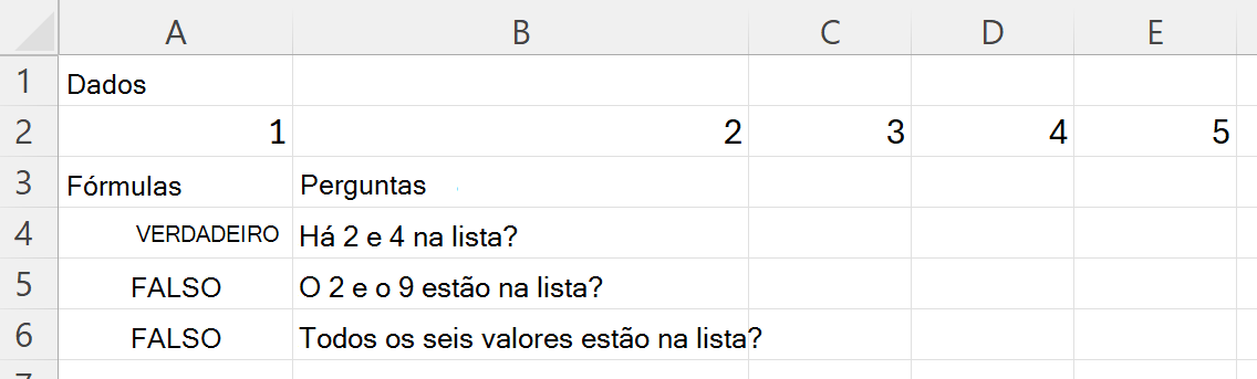 Usando HASALL para marcar se um intervalo contém todos os valores em um conjunto