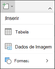 dados Inserir dados do menu de fotos