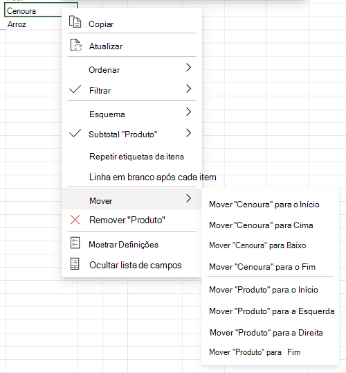 Classificação Manual - Menu de Contexto