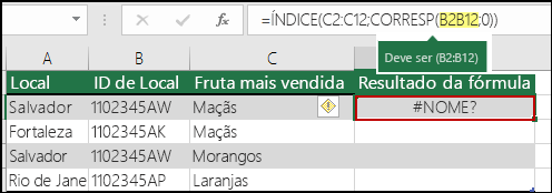 Erro #NOME? gerado pela ausência de dois-pontos em uma referência de intervalo