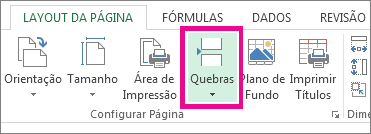 Clique em Quebras na guia Layout da Página