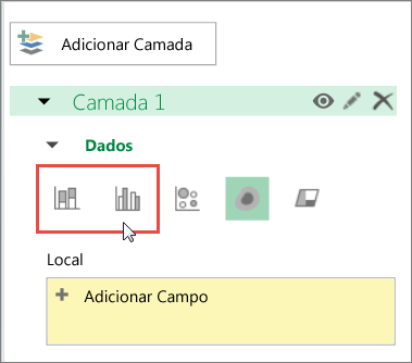 Escolha Empilhado ou Agrupado