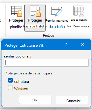 Caixa de Diálogo Proteger Livro