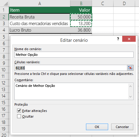 Alternar entre cenários