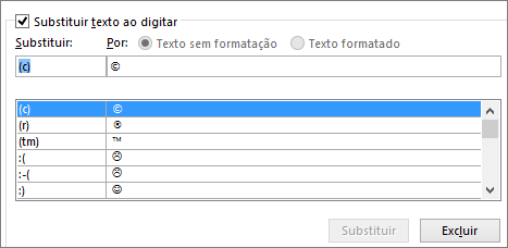 Lista do AutoCorreção