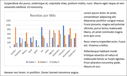 Inserir um gráfico em seu Word documement com cópia e colar
