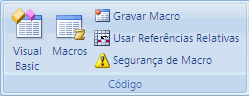 O grupo Código na guia Desenvolvedor