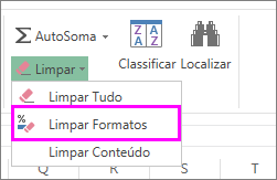 utilizar o botão limpar formatação para remover a formatação