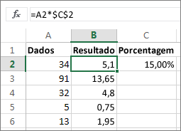 Vários números de uma porcentagem