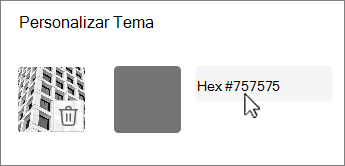Editar cor como captura de tela de valor hexadecimal