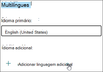 Adicionar um idioma