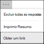 Obter uma opção de ligação de resumo no Microsoft Forms