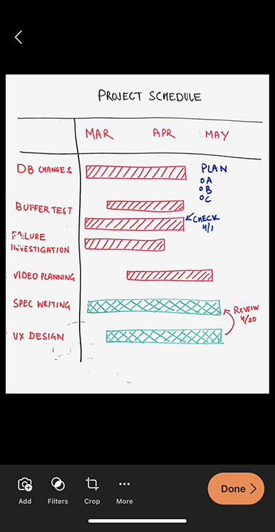 Captura de tela do Microsoft Lens em um iPhone