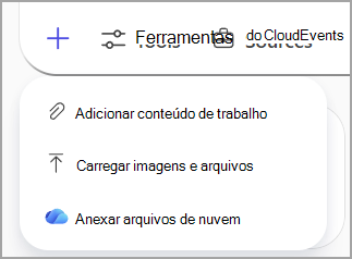 Referencie arquivos do armazenamento em nuvem da Microsoft a serem usados no prompt.