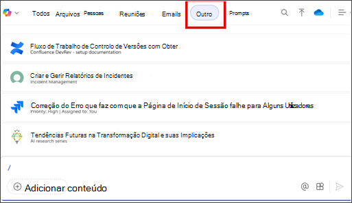 Outra guia realçada no menu ContextIQ .