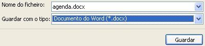 Salvando um arquivo como .docx