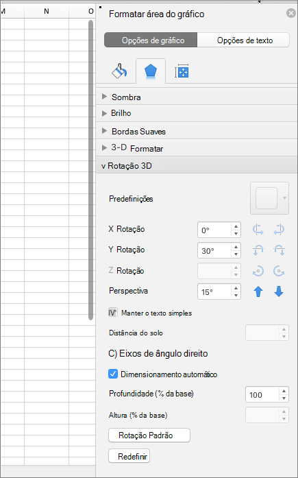 Formatar painel Área do Gráfico