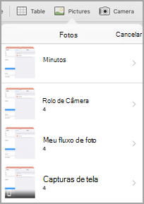 Menu Fotos