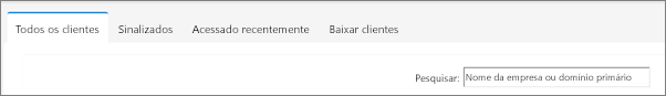 As guias na página Lista de clientes.