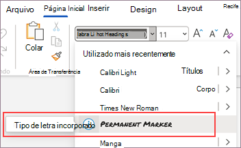 Fonte inserida