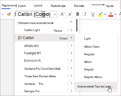 Selecione Sobre esta fonte