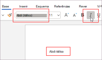 Estilo sintético aplicado a uma fonte