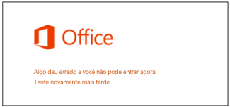 Problema ao entrar na Conta da Microsoft