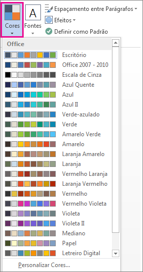 Galeria de Cores de Temas