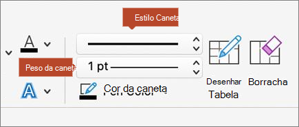 Captura de tela das opções de borda anotada.