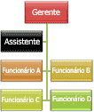 Organograma com layout de deslocamento Ambas