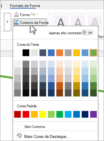 Captura de tela da galeria de cores do Contorno da Forma.
