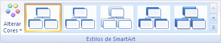 Barra de ferramentas de SmartArt - hierarquia