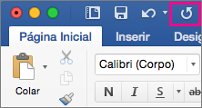 O ícone Repetir está realçado na faixa de opções.