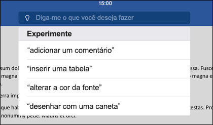 Use linguagem natural para informar à ferramenta Diga-me o que você deseja fazer.