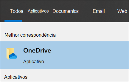 Captura de tela do aplicativo da área de trabalho do OneDrive no Windows 10