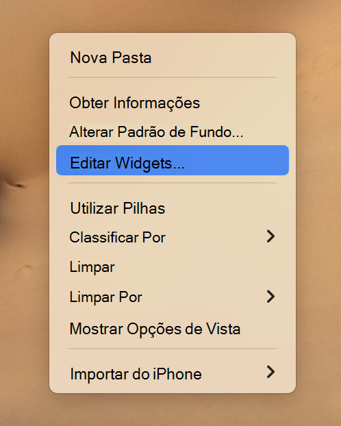 Ponto de entrada para adicionar widgets ao mac