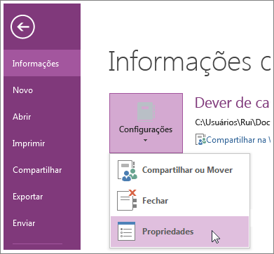 Você pode atualizar para a versão mais recente do OneNote no menu Arquivo.