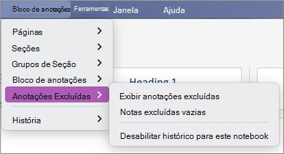 Notebooks Anotações Anotações Apagadas > Exibir Anotações Excluídas >